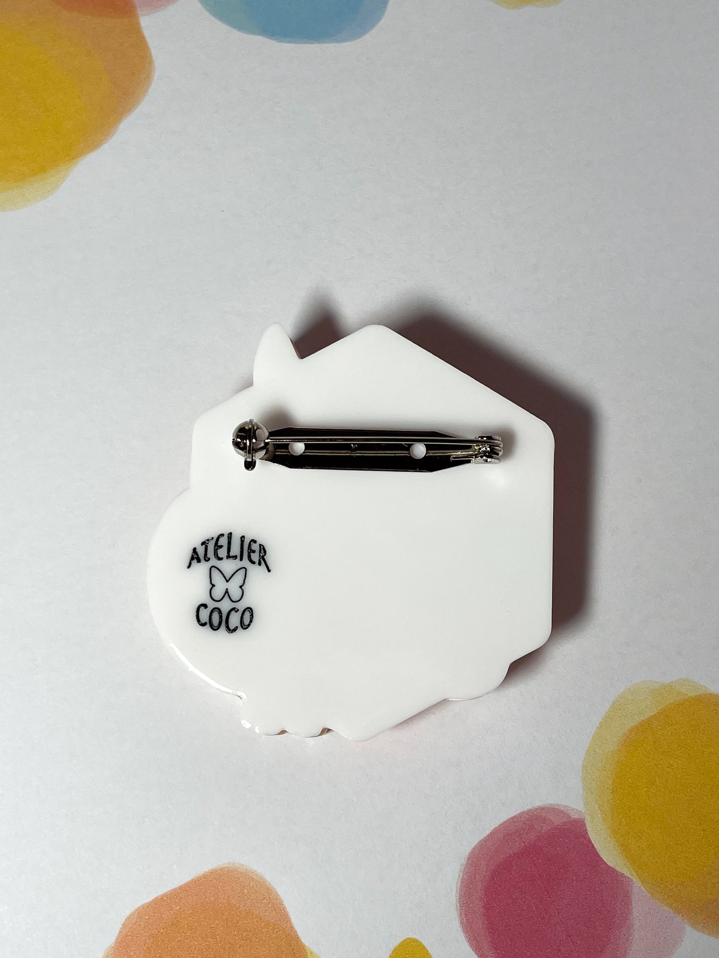 Bee Kind Brooch (White cat)