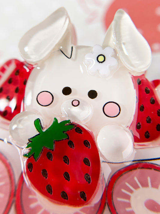 Strawberry Parfait Brooch (Rabbit)