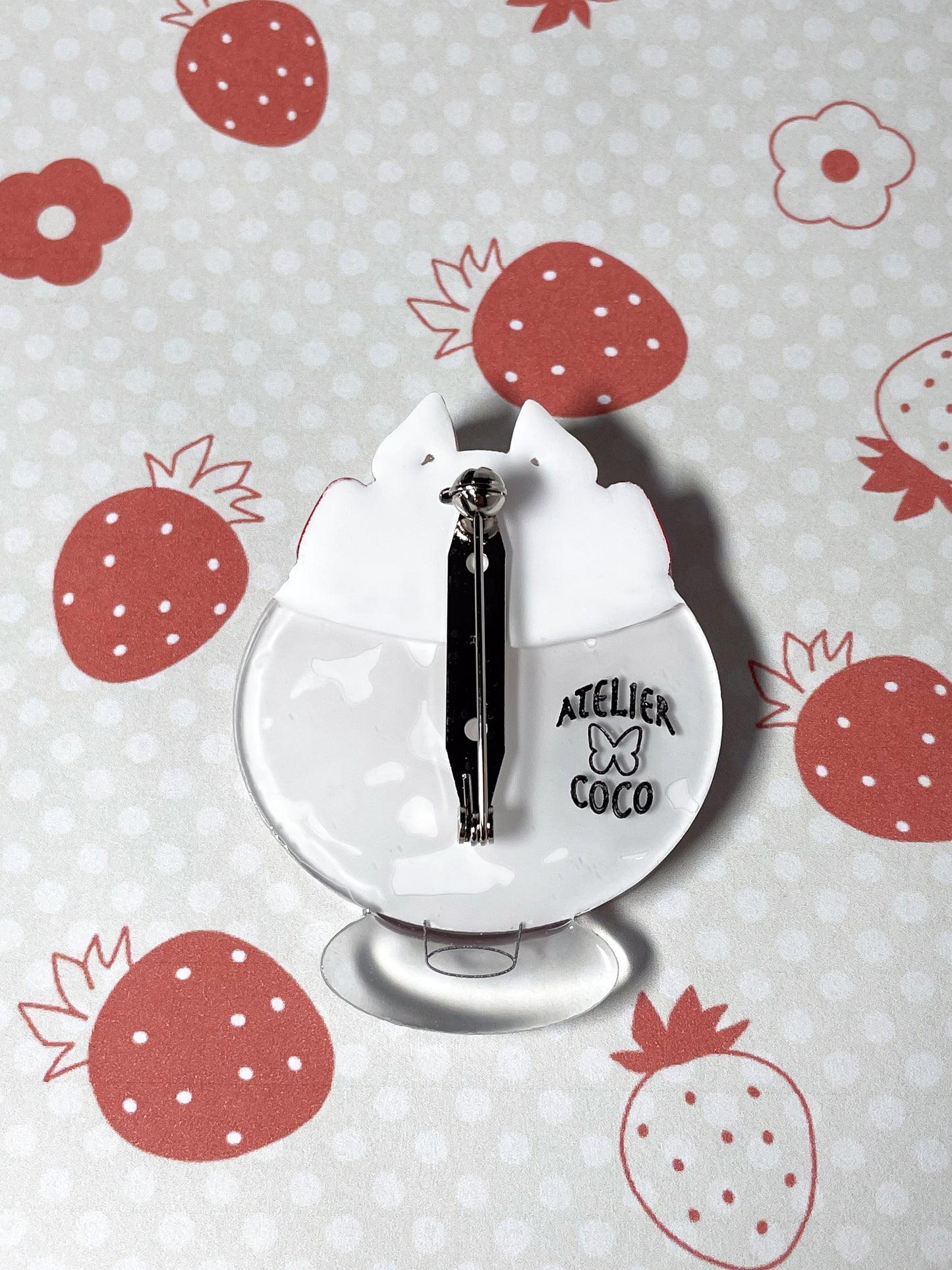 Strawberry Parfait Brooch (Rabbit)