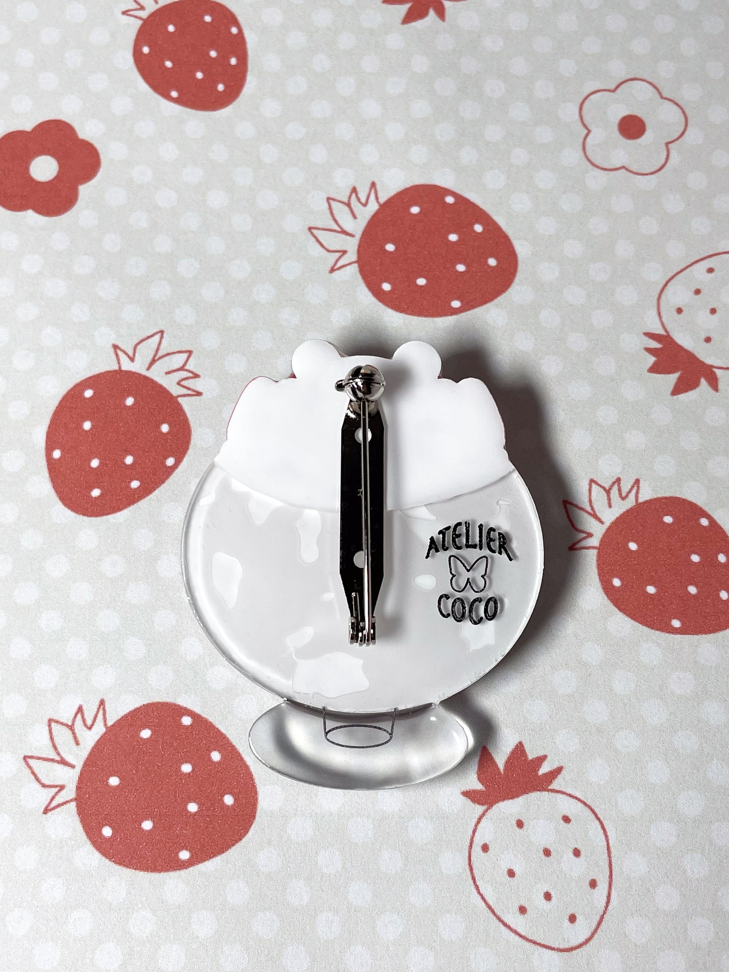 Strawberry Parfait Brooch (Bear)