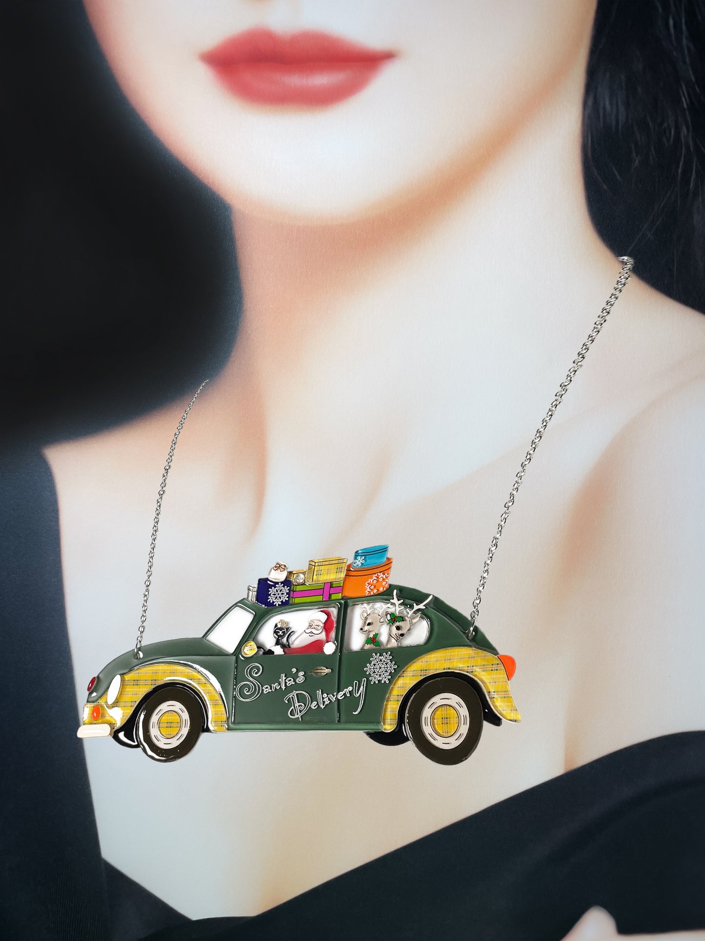 Santa's Delivery with Reindeers Necklace (Ver.2024)