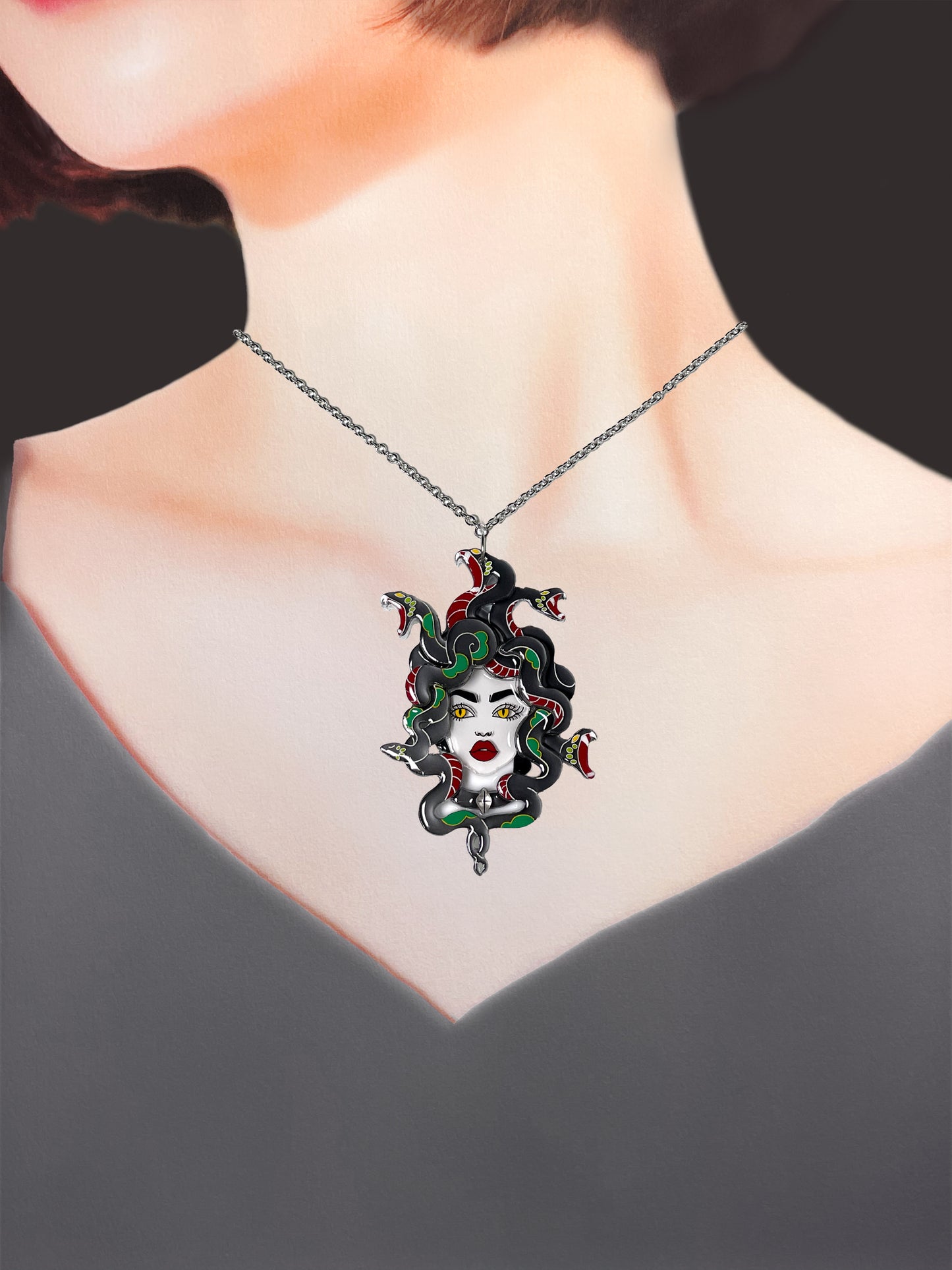 Medusa Necklace (Black Snakes)