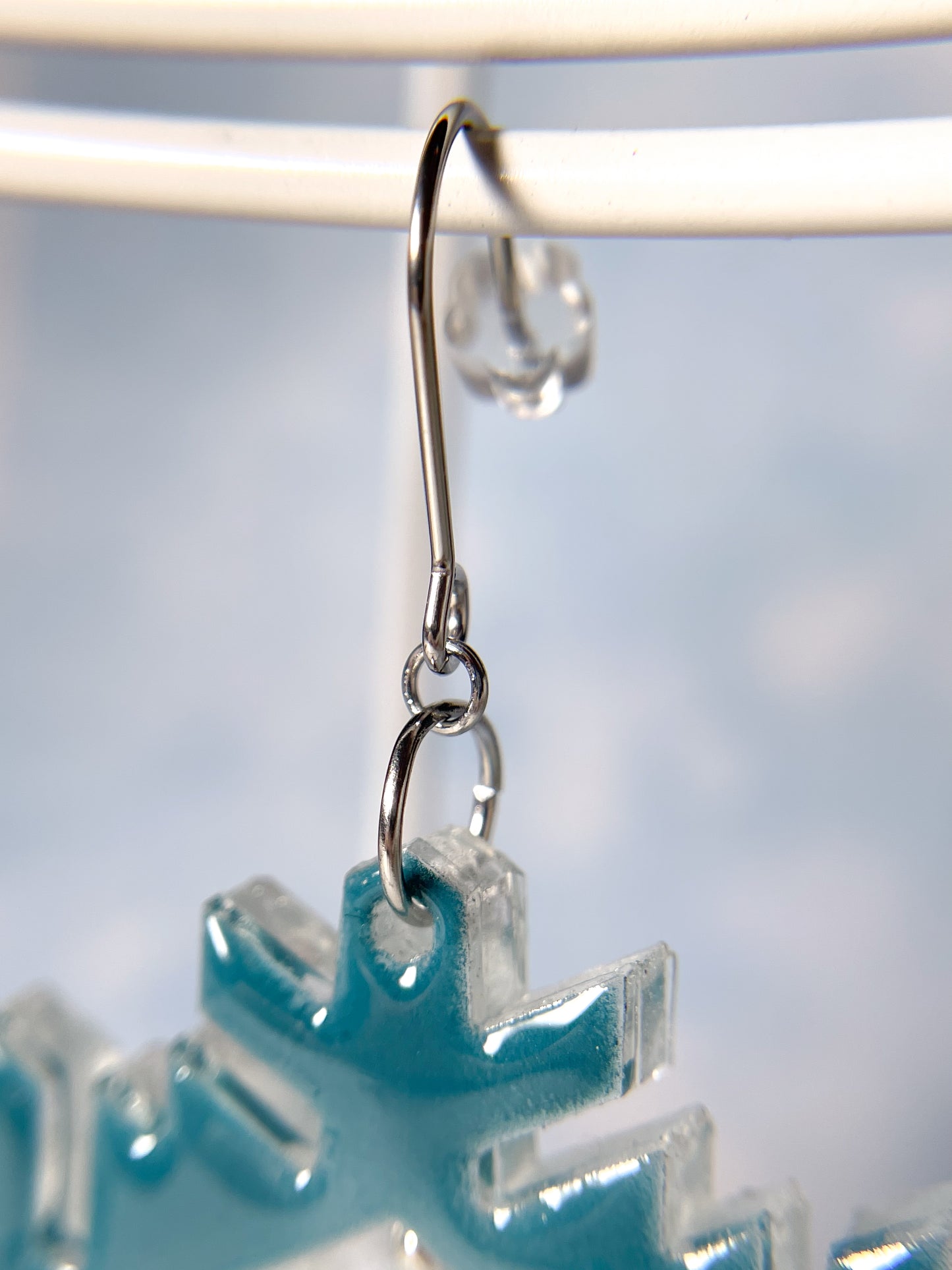 Snow Crystal  Drop Earrings