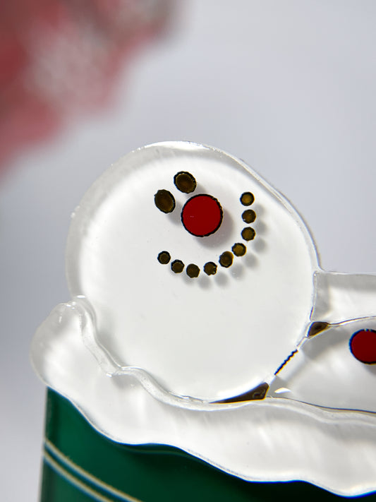 Marshmallow Snowman Hot Chocolate Brooch