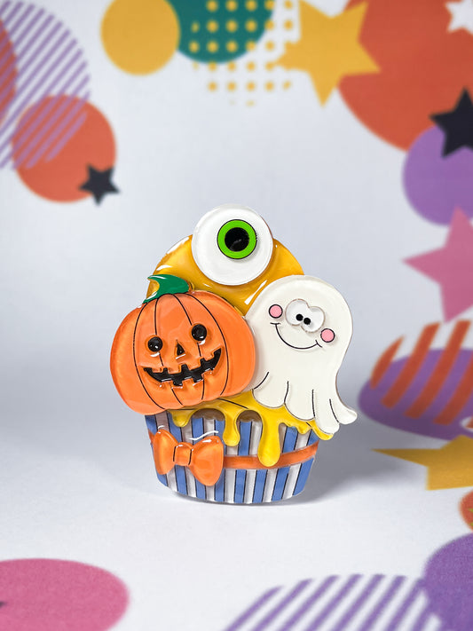 Halloween Cupcake Brooch