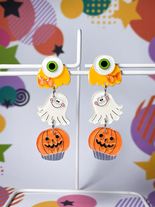 Halloween Cupcake Drop Earrings