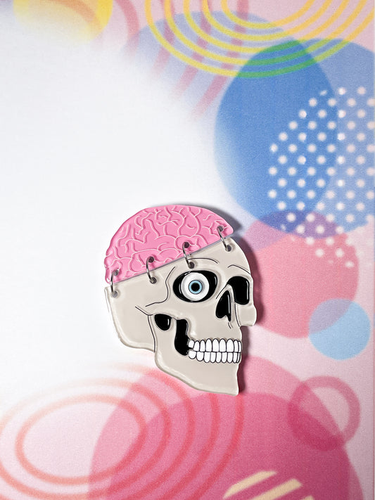 Brain Skull Brooch
