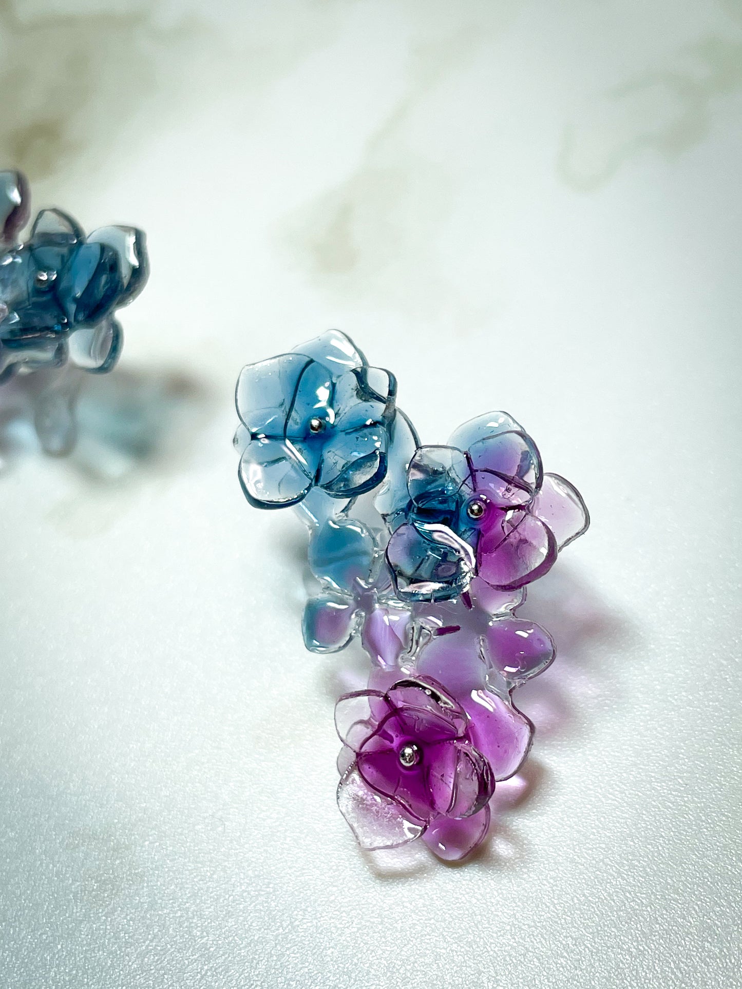 Hydrangea ear cuffs (Bluish-purple)