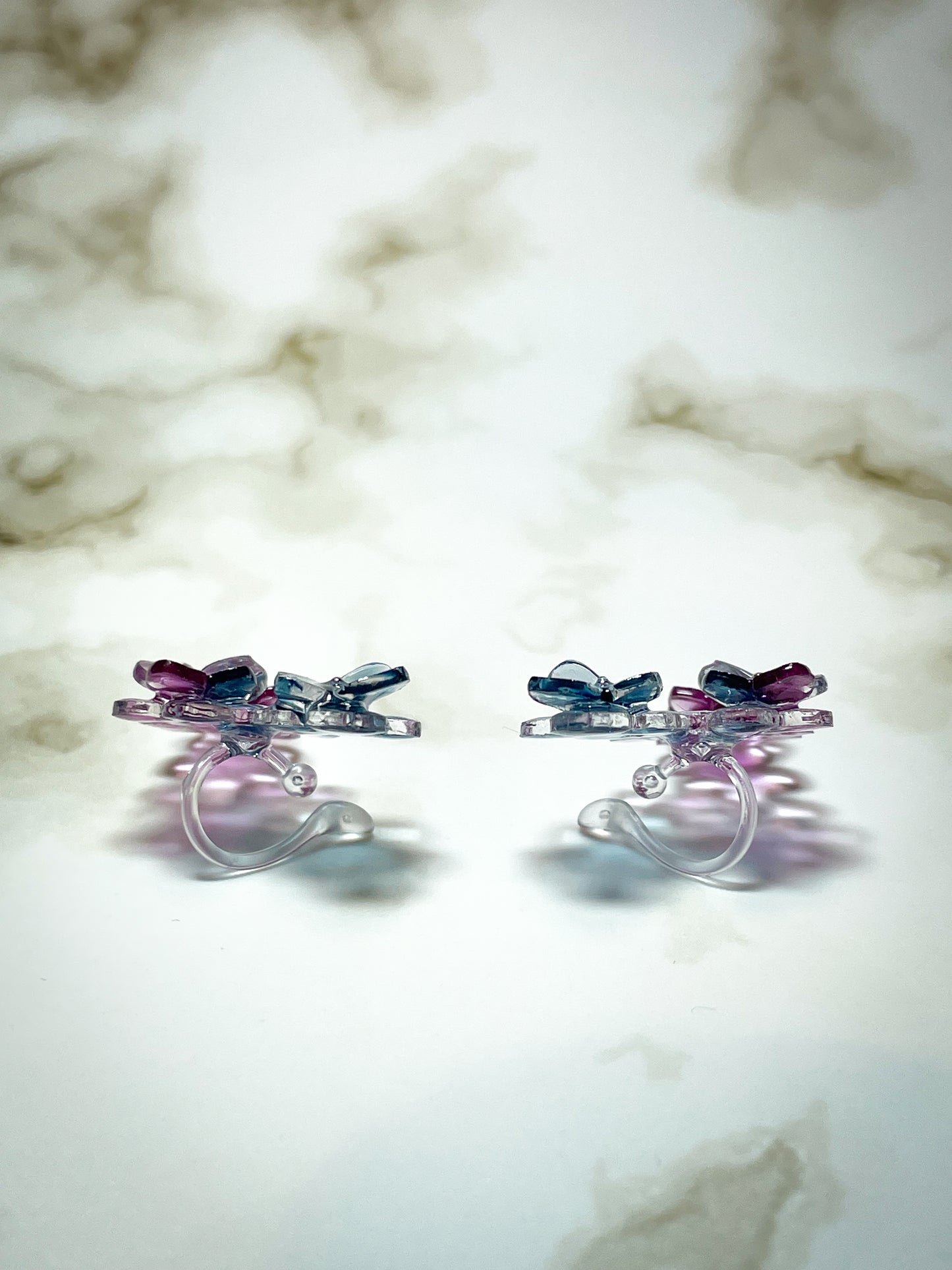 Hydrangea ear cuffs (Bluish-purple)