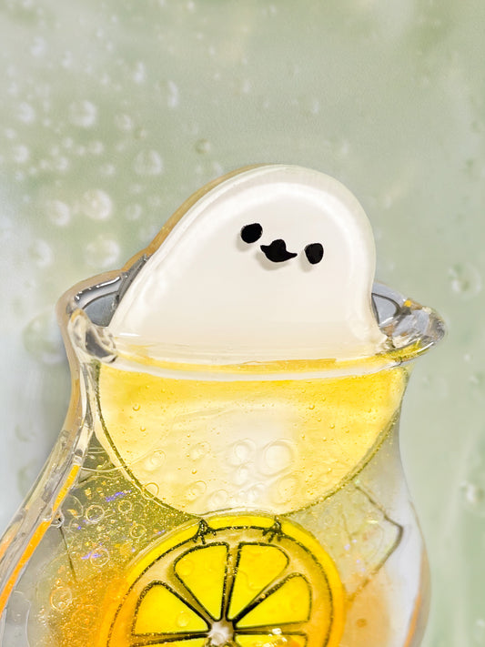 Ice cream float collection - Long-tailed Tit floated honey lemon soda brooch