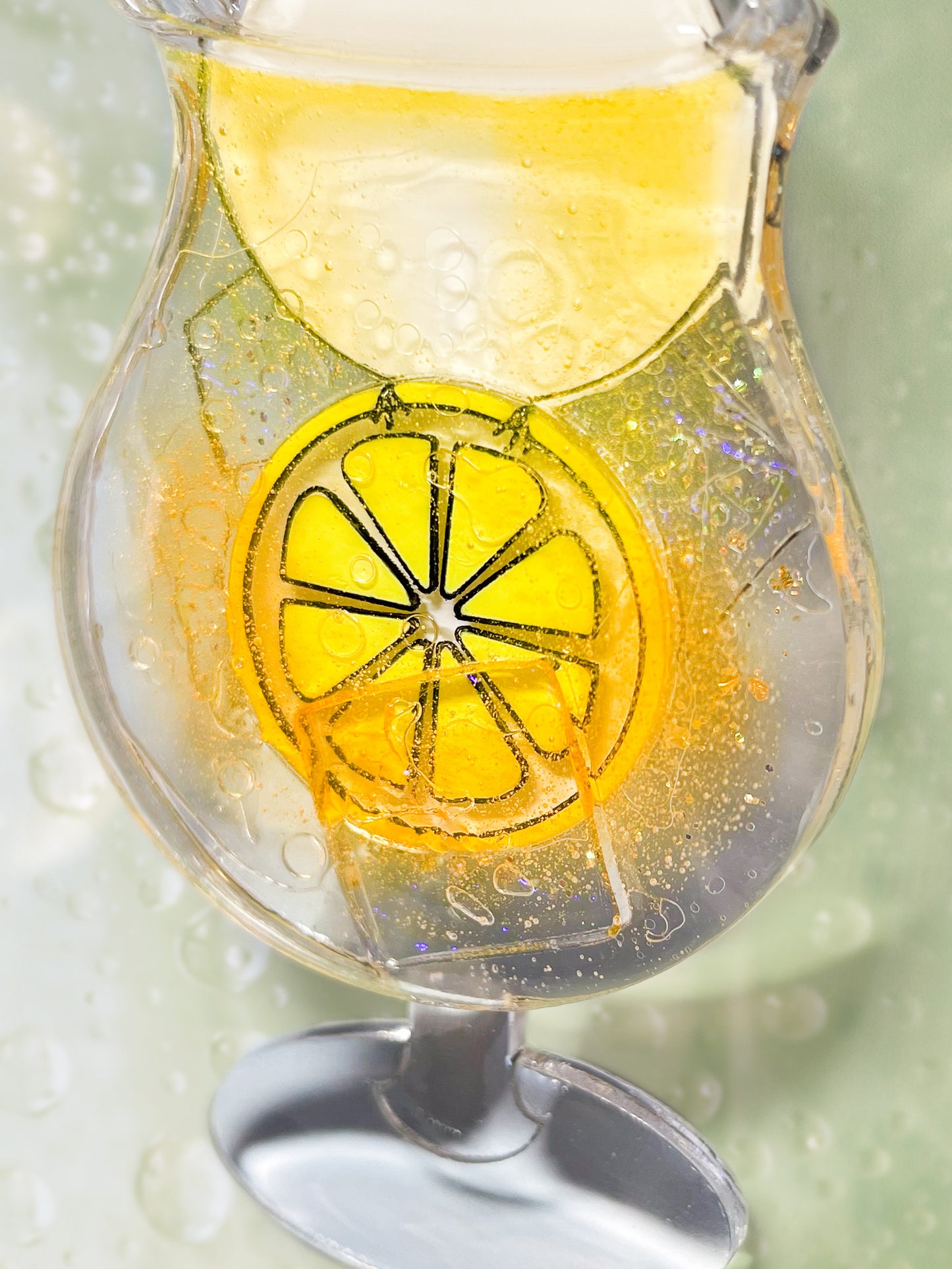 Ice cream float collection - Long-tailed Tit floated honey lemon soda brooch