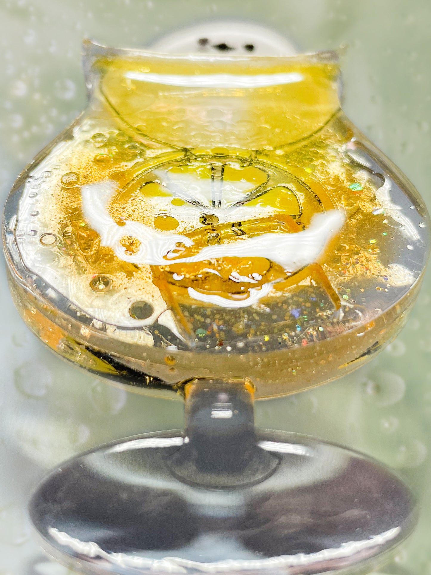 Ice cream float collection - Long-tailed Tit floated honey lemon soda brooch