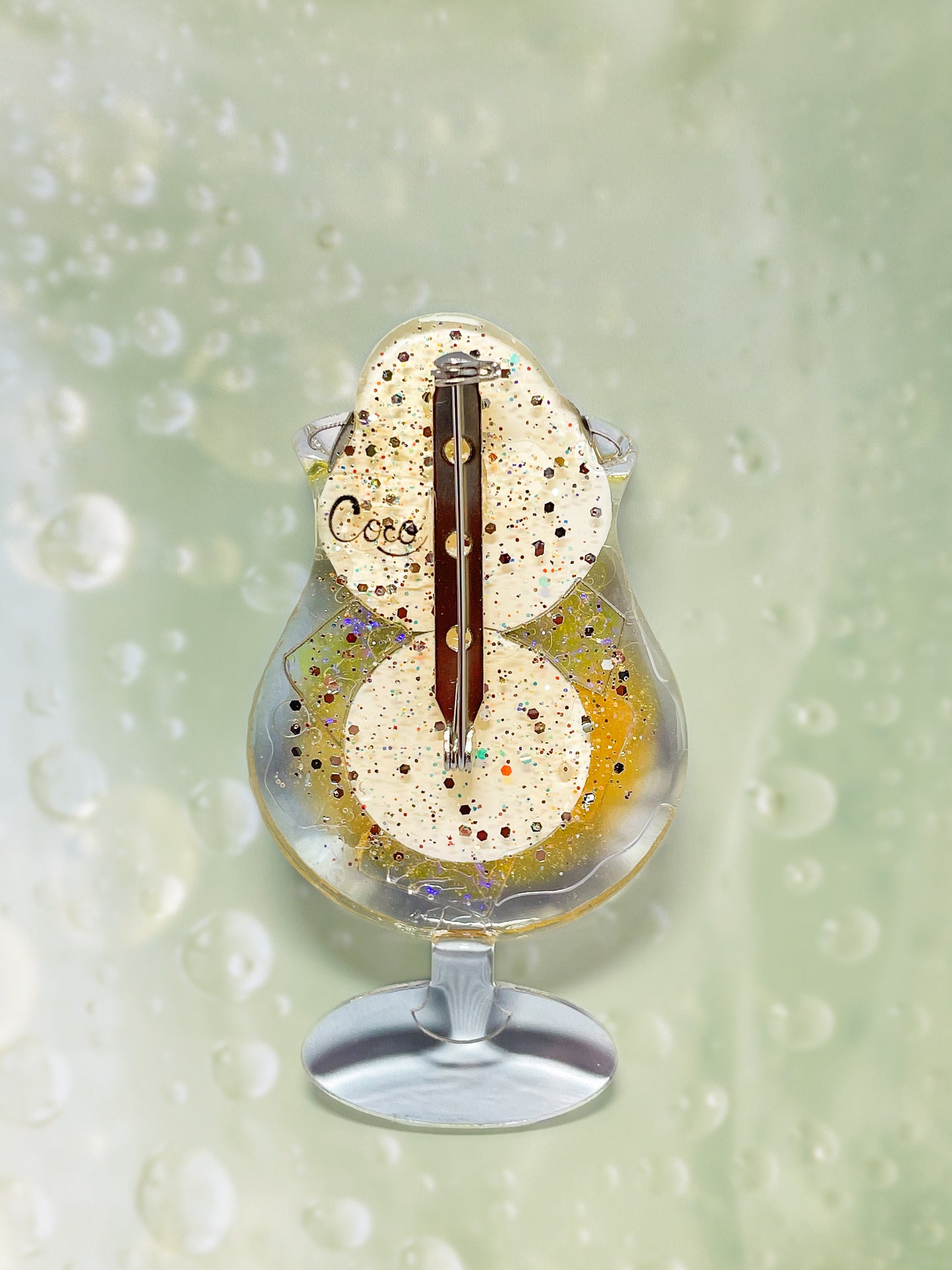 Ice cream float collection - Long-tailed Tit floated honey lemon soda brooch