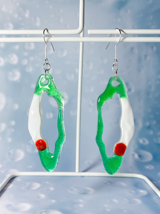 Ice cream float collection - Melon soda float drop earrings