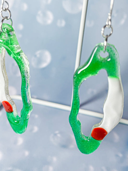 Ice cream float collection - Melon soda float drop earrings