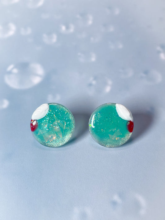 Ice cream float collection - Melon soda float stud earrings