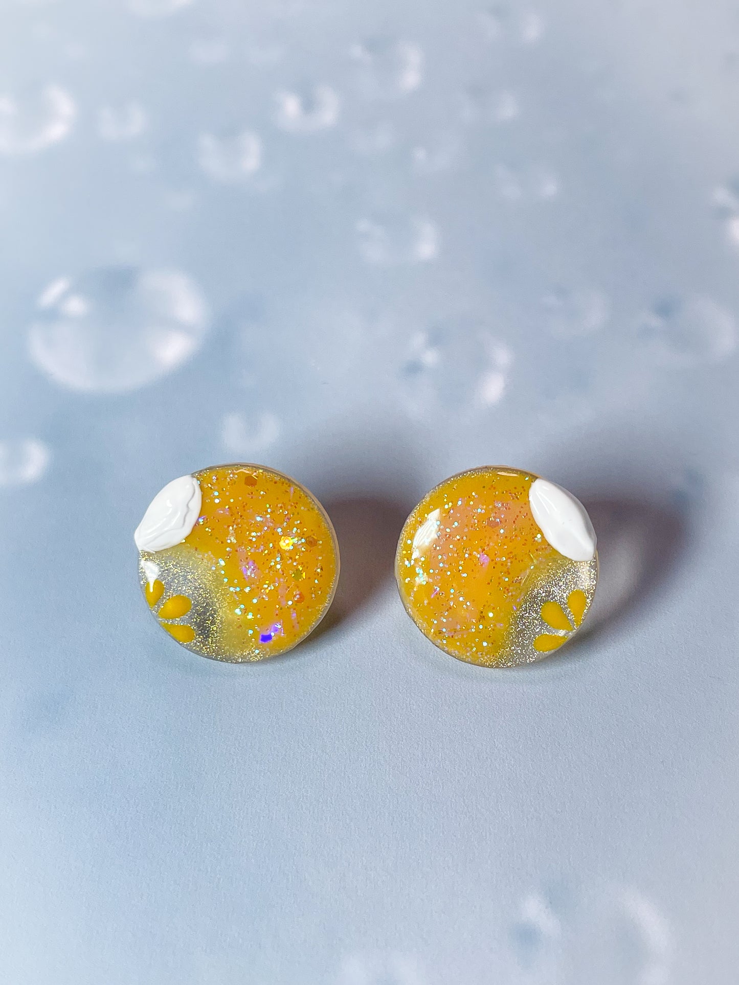 Ice cream float collection - Honey lemon soda float stud earrings