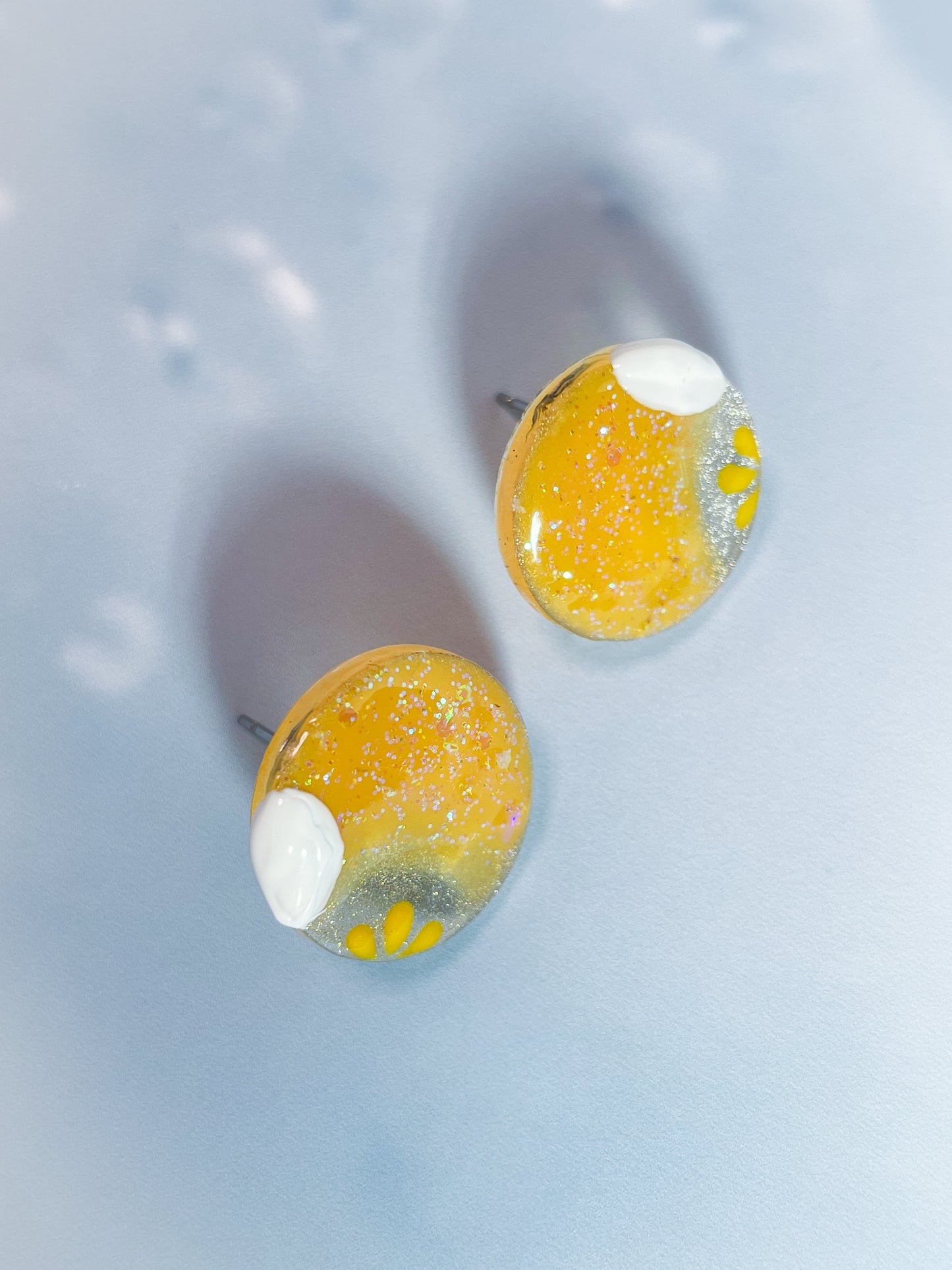 Ice cream float collection - Honey lemon soda float stud earrings