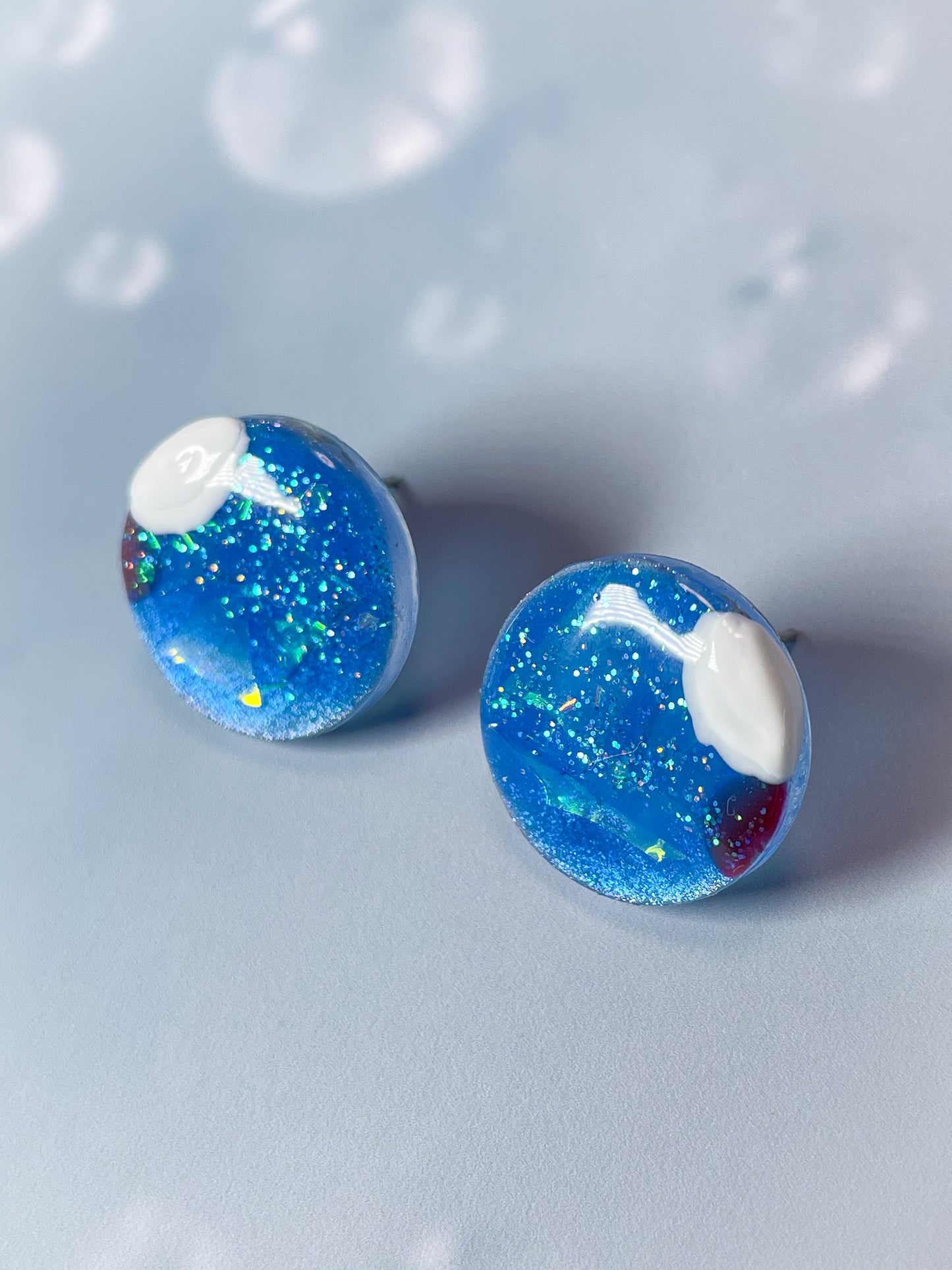 Ice cream float collection - Ramune soda float stud earrings