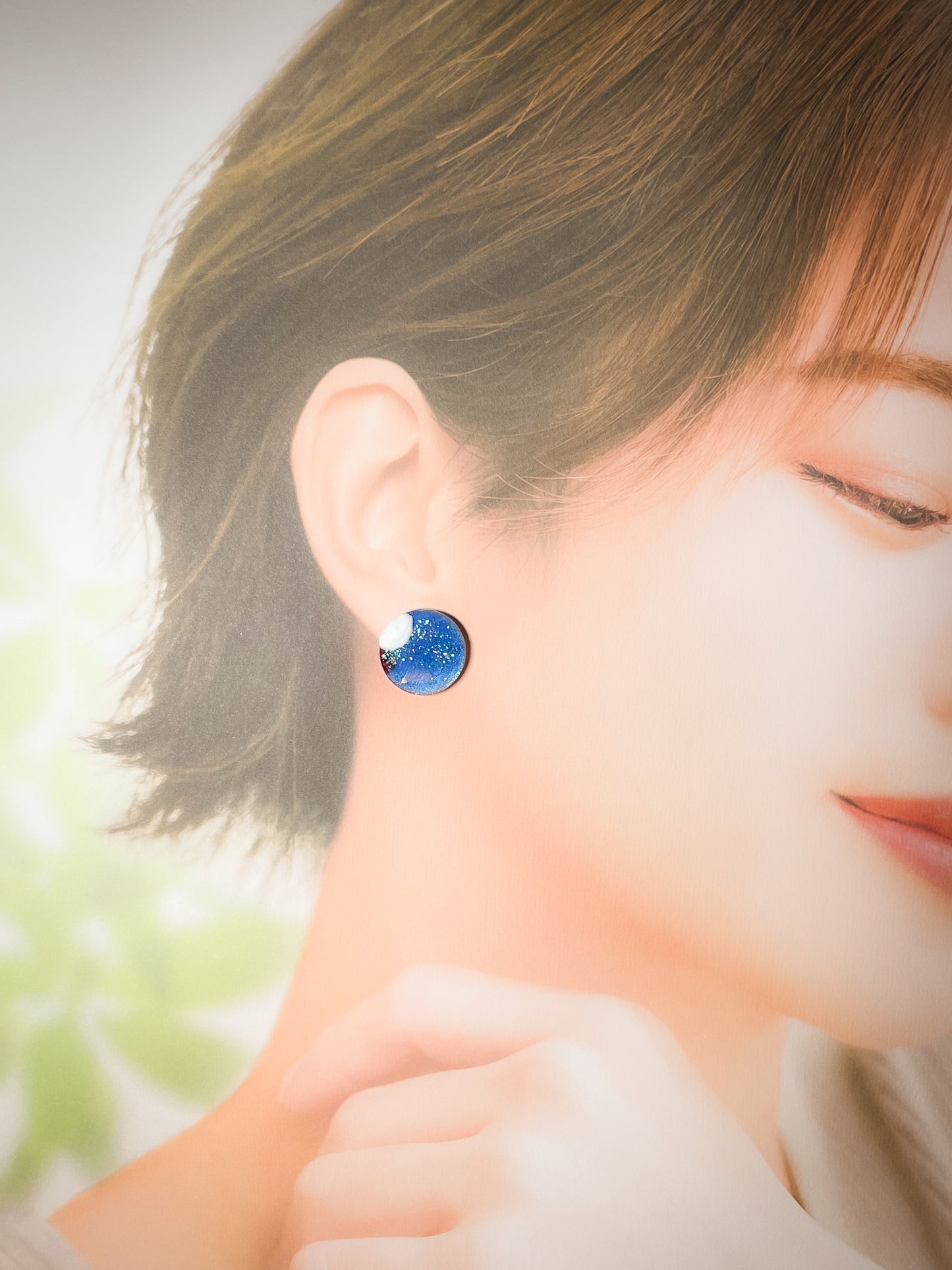 Ice cream float collection - Ramune soda float stud earrings