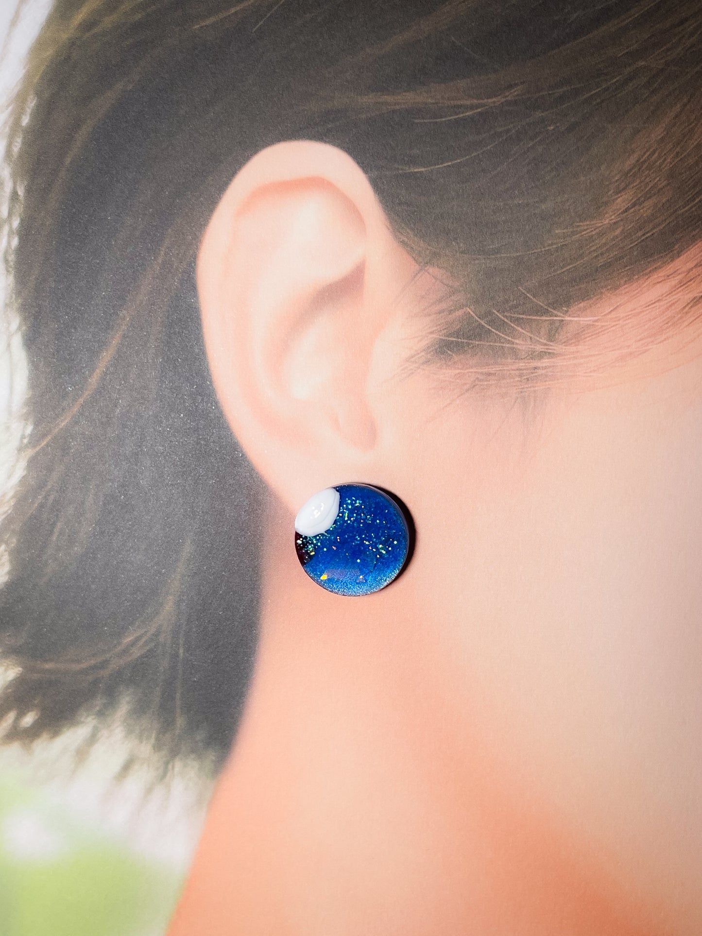 Ice cream float collection - Ramune soda float stud earrings