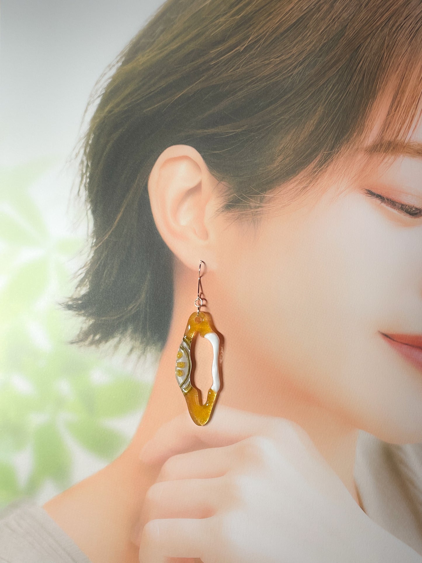 Ice cream float collection - Honey lemon soda float drop earrings