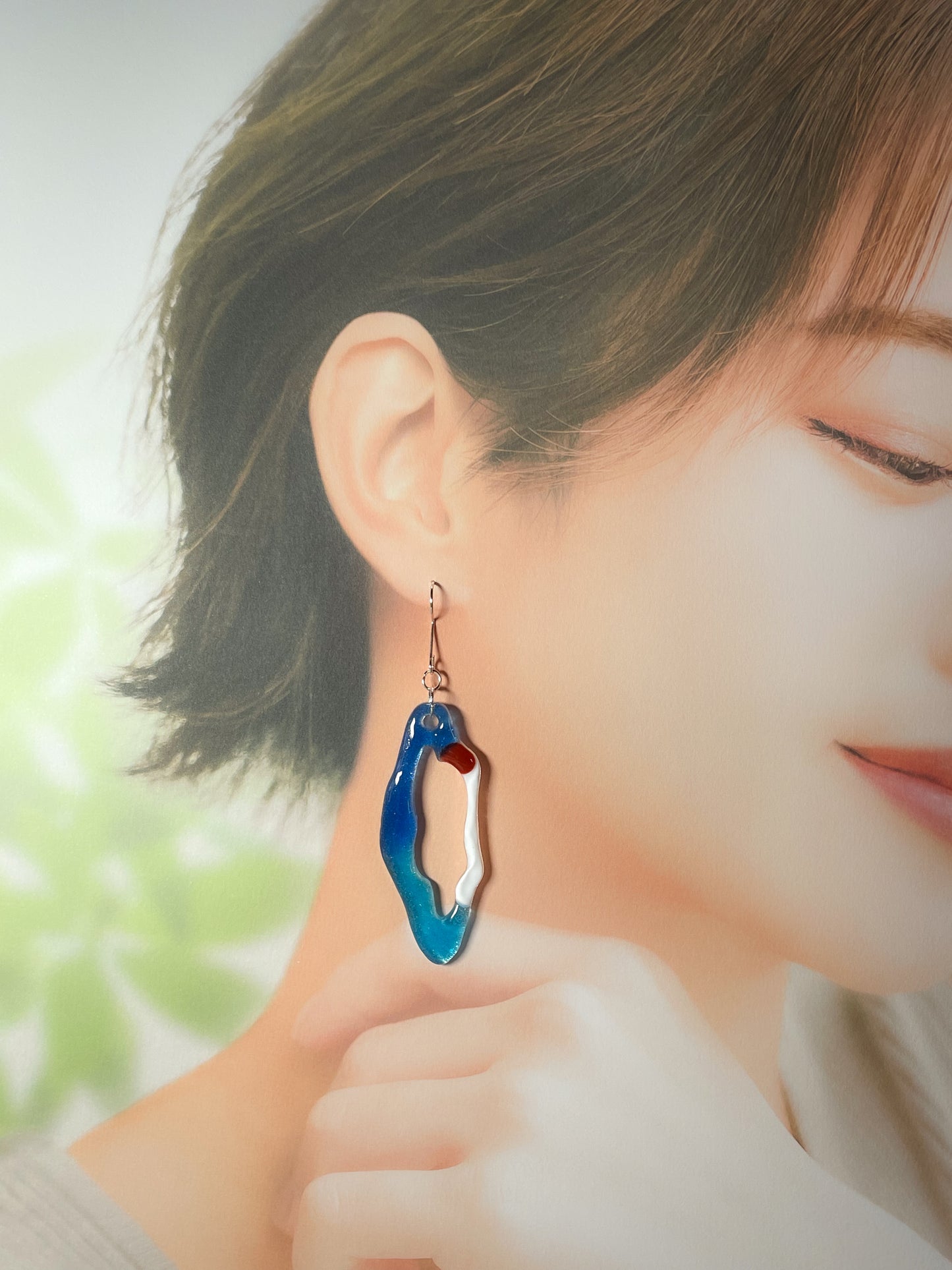 Ice cream float collection - Ramune soda float drop earrings