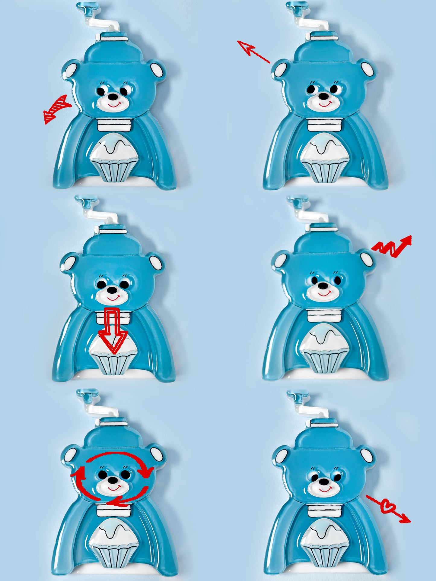 Bear Shaved Ice Machine Brooch (Hawaiian Blue)