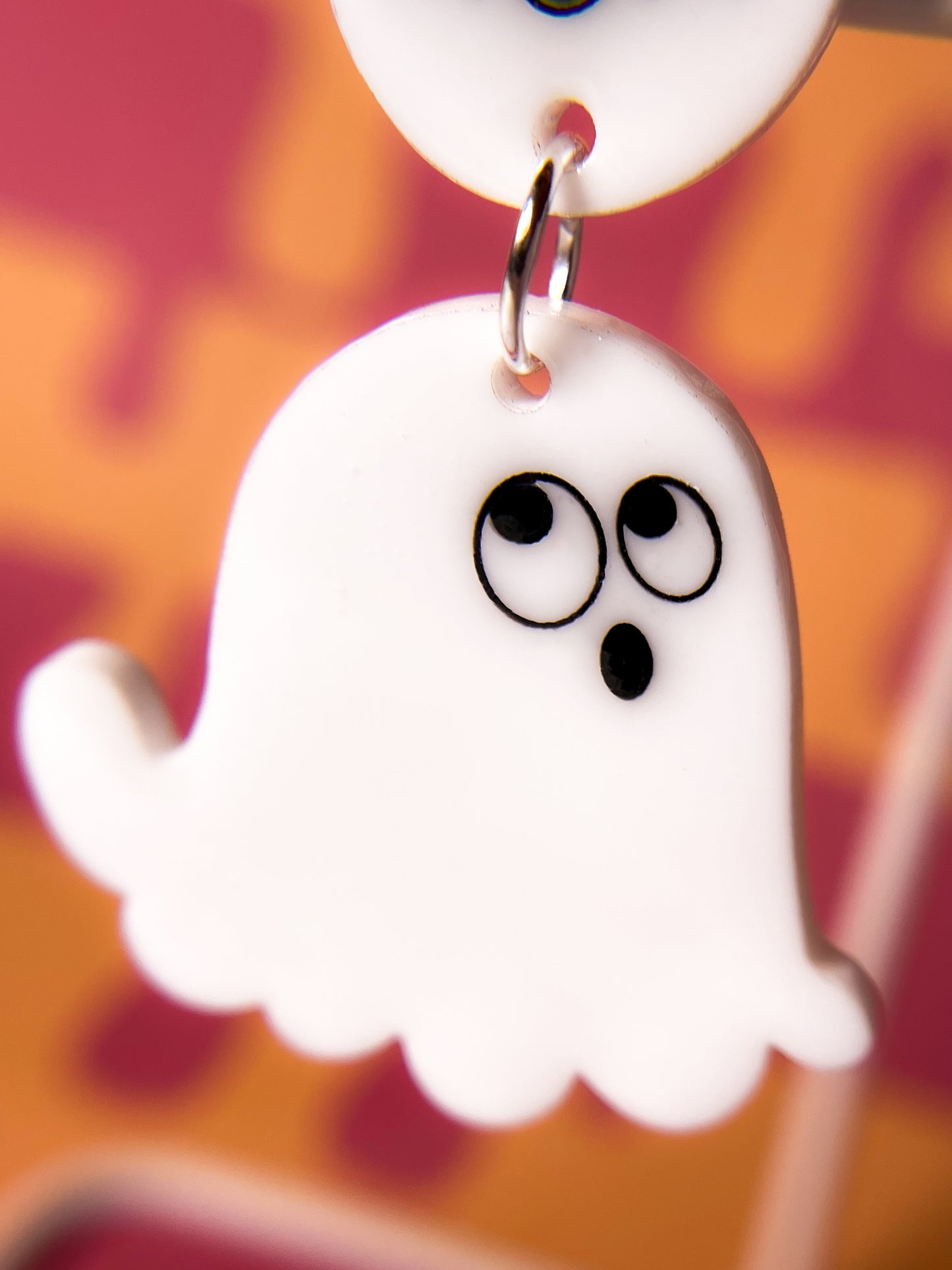 Boo! Ghost drop earrings (asymmetry)