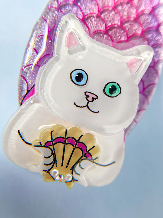 Meowmaid brooch (Pink)