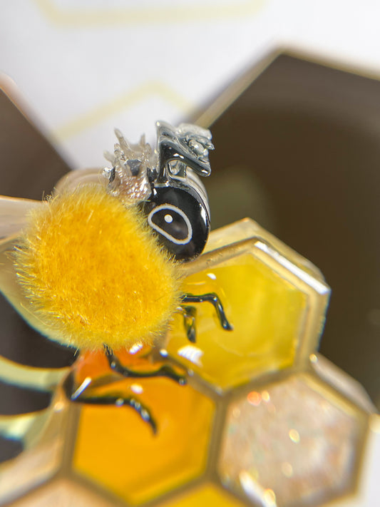 Queen honey bee brooch