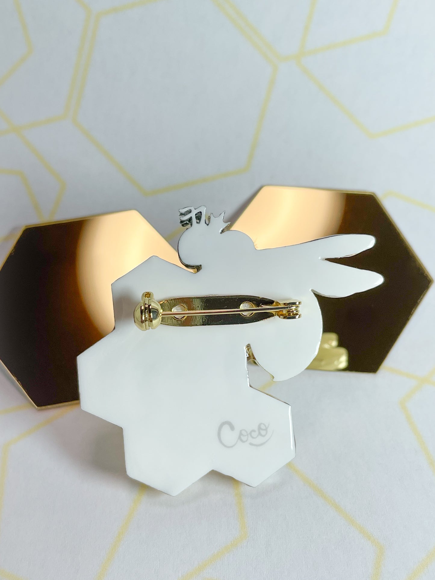Queen honey bee brooch