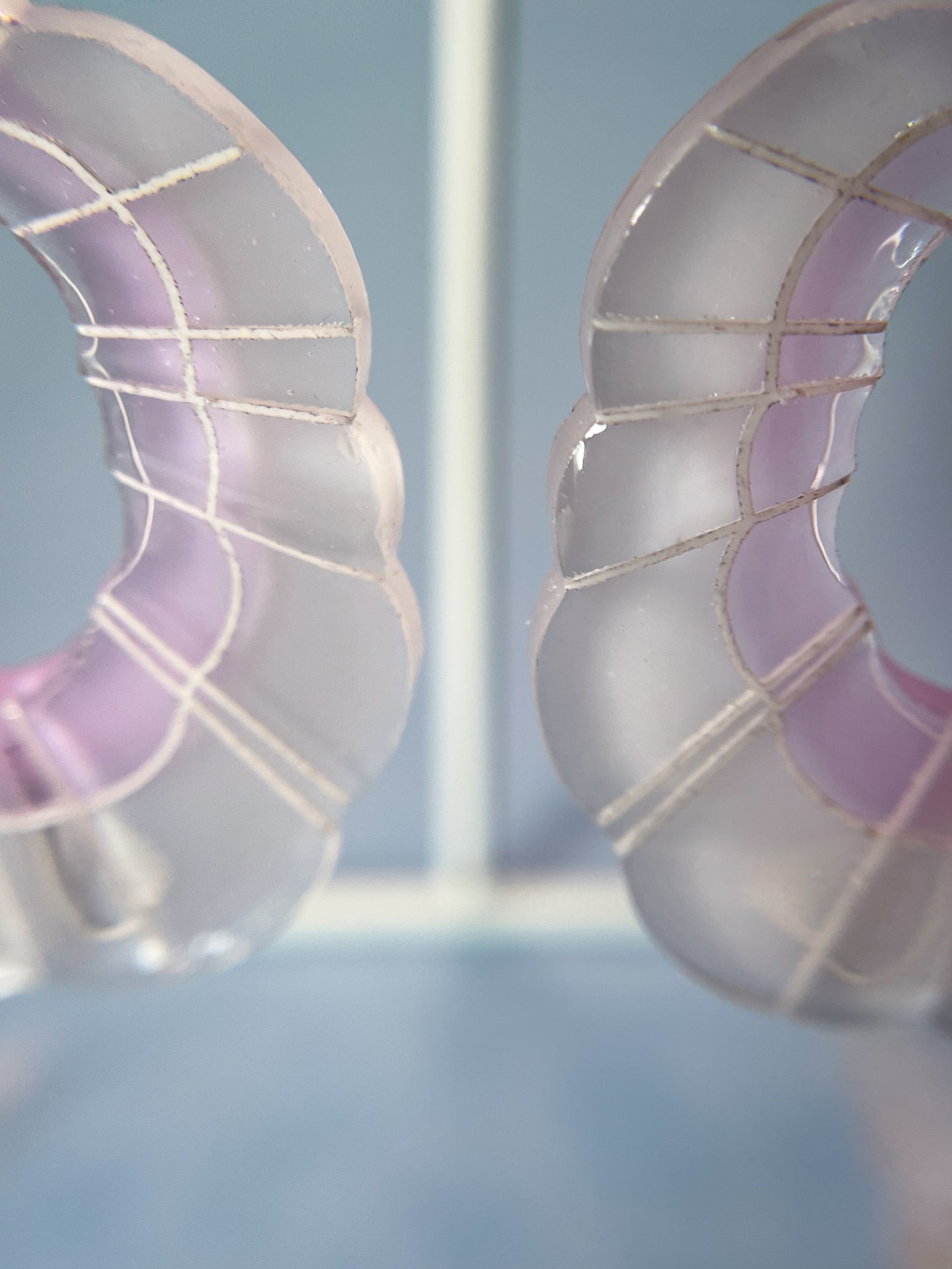 Clear seashell drop earrings (Pink)