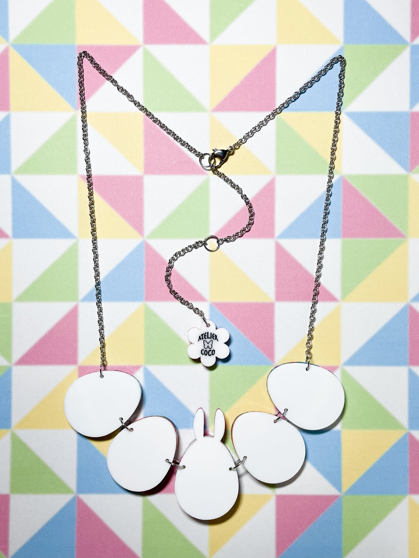 Vivid Easter Bunny Egg Necklace