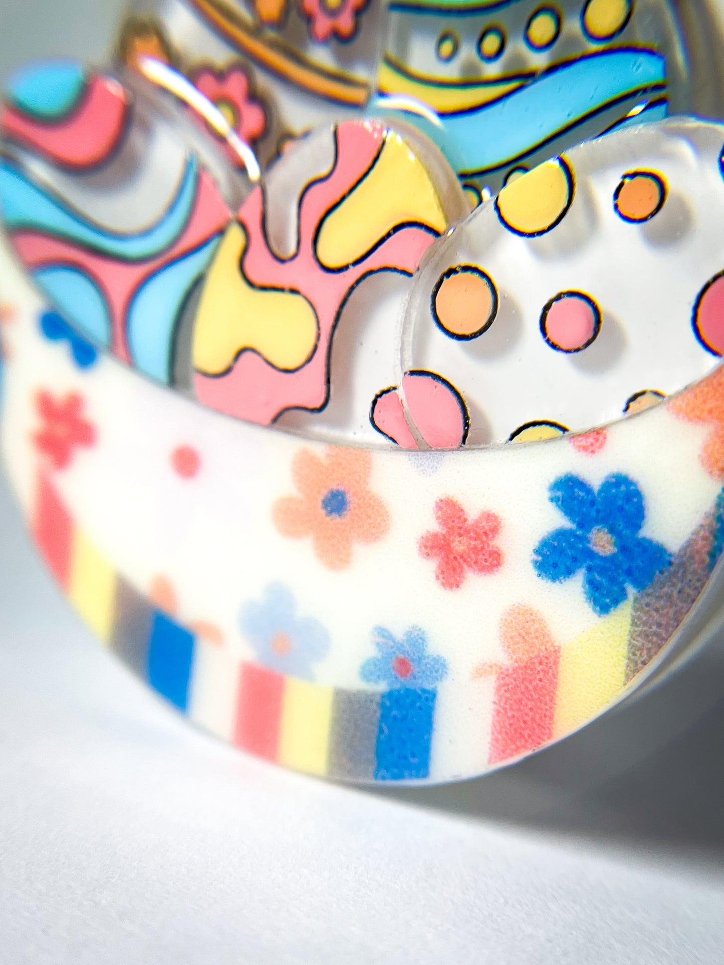 Pretty Bunny and Easter Eggs in a Bowl Brooch (Brown bunny)