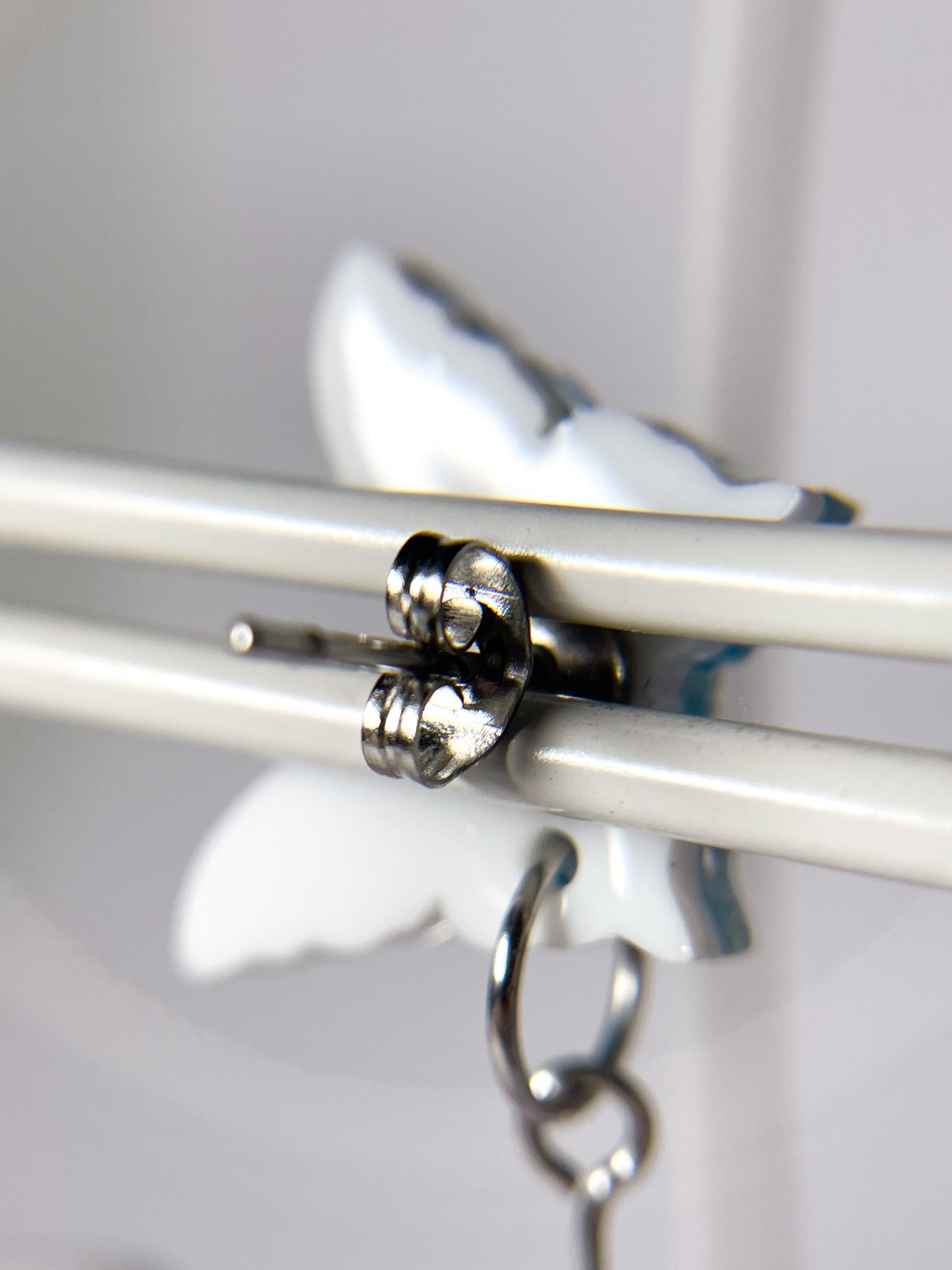 Butterfly Drop Earrings (Blue)