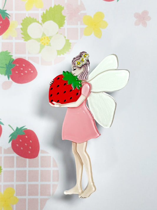 Strawberry Fairy Brooch