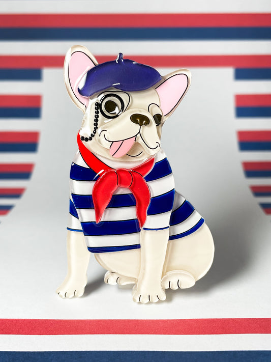 French Bulldog Brooch (Cream)