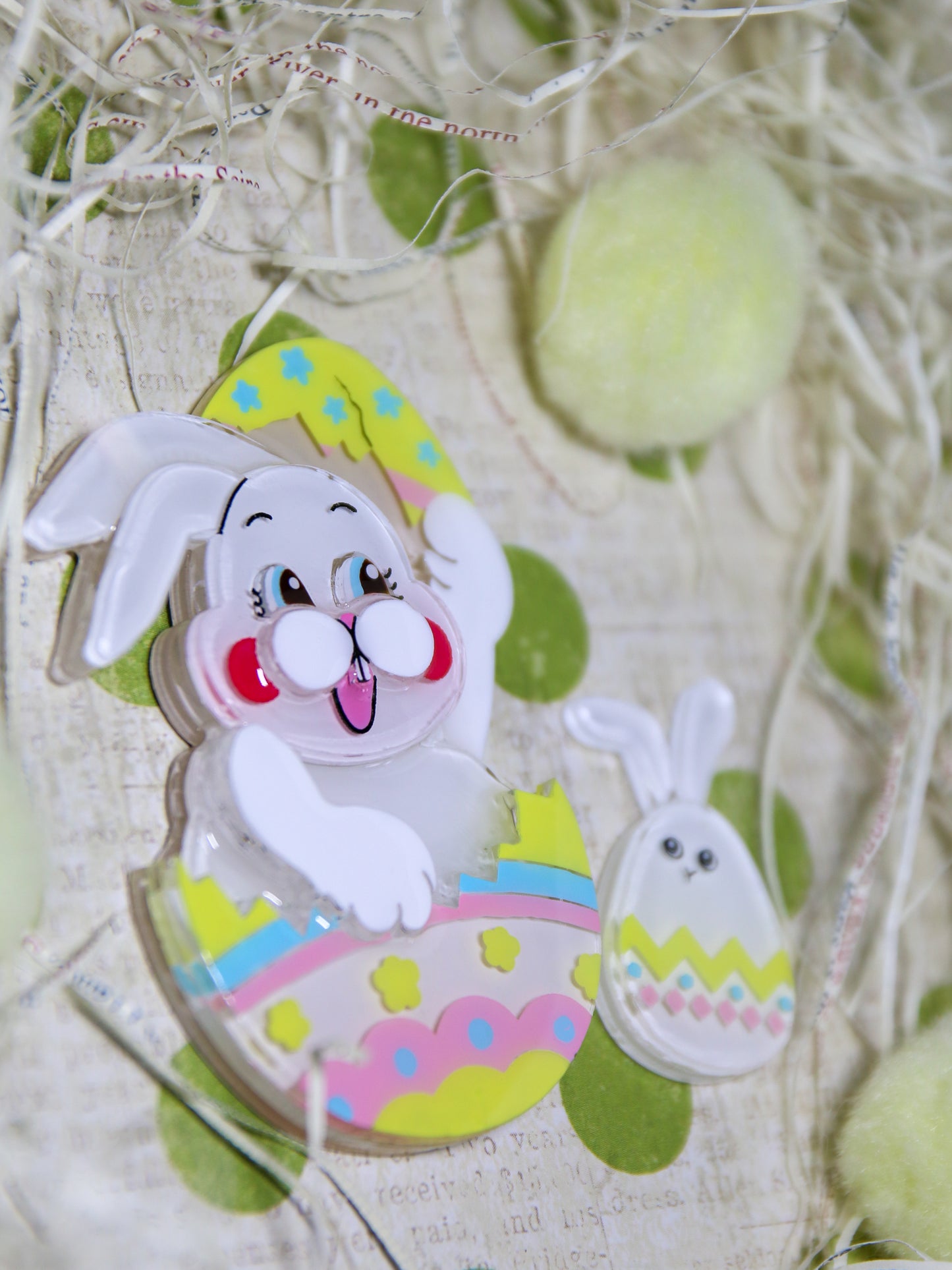 Happy easter egg bunny - Big egg bunny(White)