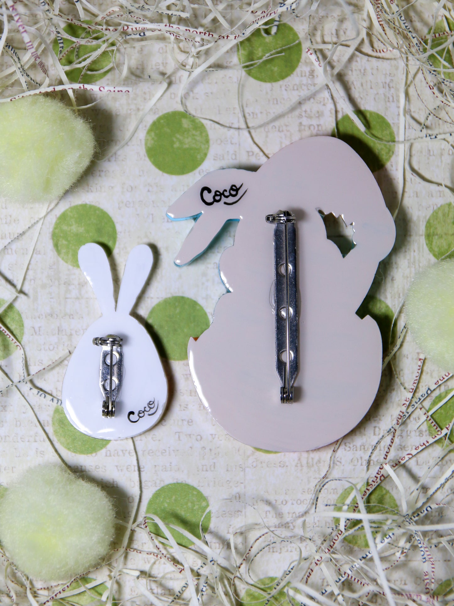 Happy easter egg bunny family (4 pieces) White & Blue