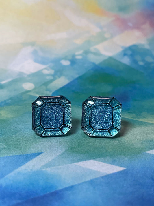 Jewel earrings (Blue)