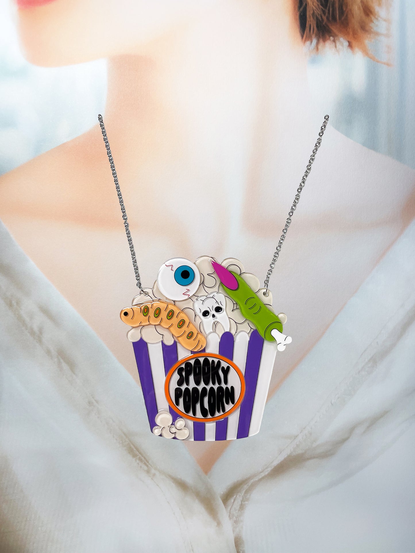 Spooky Popcorn Necklace