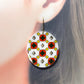 Persimmon pattern drop earrings (White)