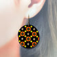 Persimmon pattern drop earrings (Black)