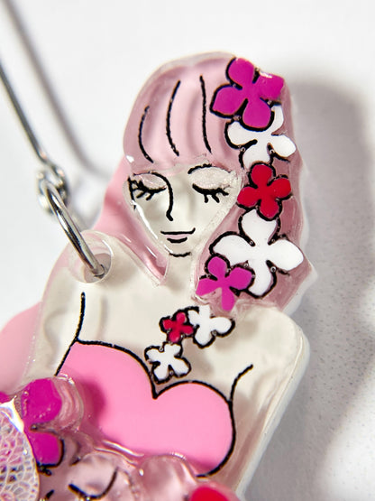 双子の紫陽花バレリーナネックレス