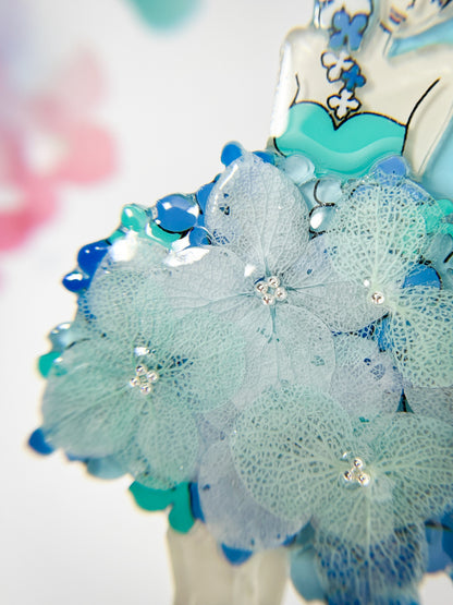 紫陽花バレリーナブローチ (ブルー)