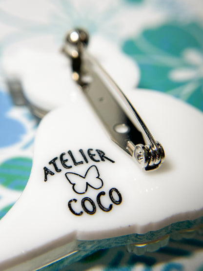 Kimono Shiba Brooch (Black & Tan)