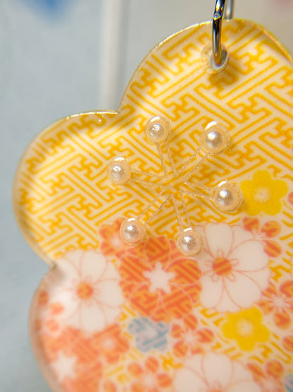 Plum Blossom Drop Earrings (Orange)
