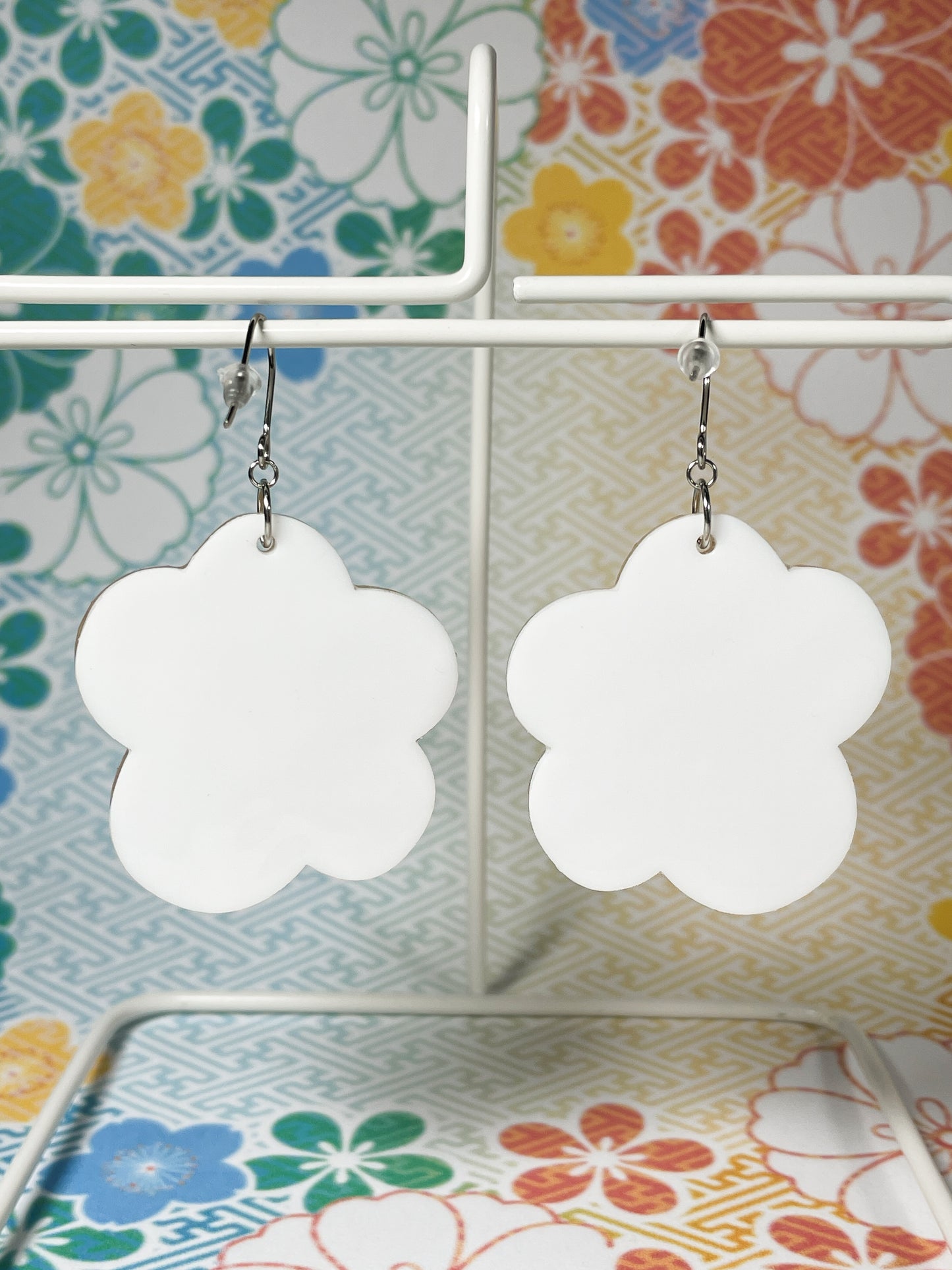 Plum Blossom Drop Earrings (Orange)