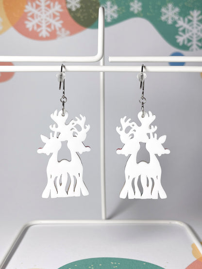 Jolly Reindeer Duo Drop Earrings
